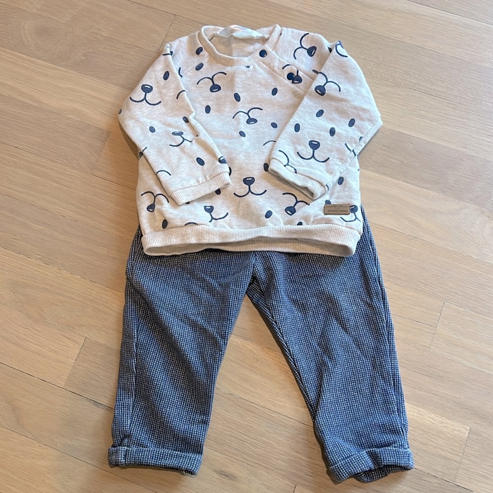 Mayoral Cream and Blue Kids Matching Set